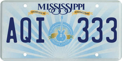 MS license plate AQI333