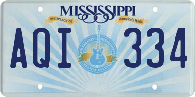 MS license plate AQI334
