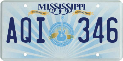 MS license plate AQI346