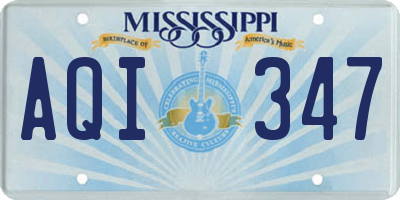 MS license plate AQI347