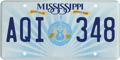 MS license plate AQI348