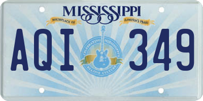 MS license plate AQI349