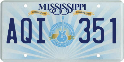 MS license plate AQI351