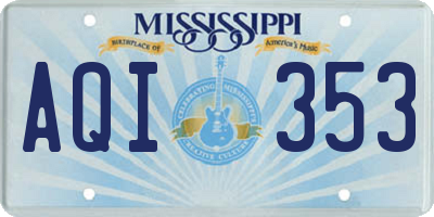 MS license plate AQI353