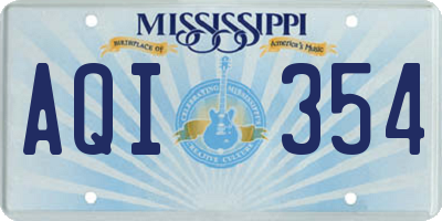 MS license plate AQI354