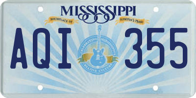 MS license plate AQI355