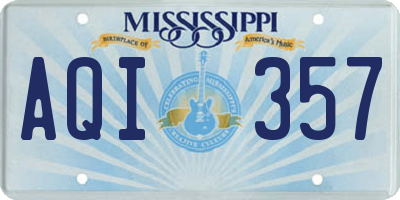 MS license plate AQI357