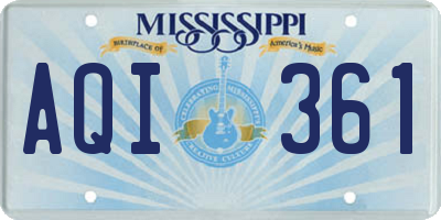 MS license plate AQI361