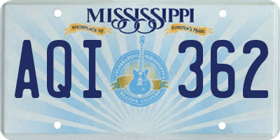 MS license plate AQI362