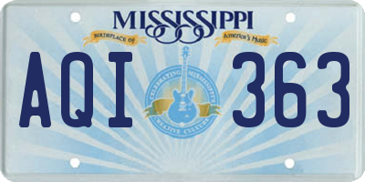 MS license plate AQI363
