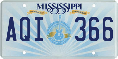 MS license plate AQI366