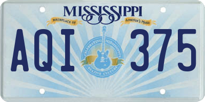 MS license plate AQI375