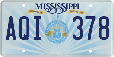MS license plate AQI378