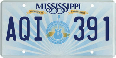 MS license plate AQI391