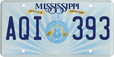 MS license plate AQI393