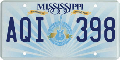 MS license plate AQI398