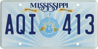 MS license plate AQI413
