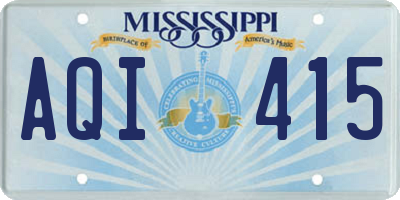 MS license plate AQI415