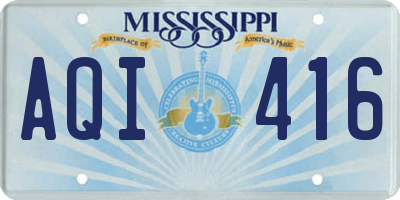 MS license plate AQI416