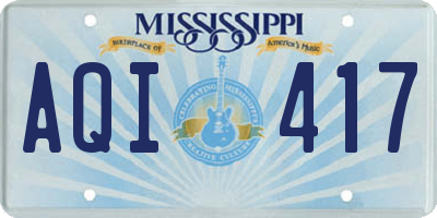 MS license plate AQI417
