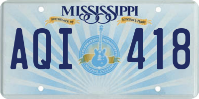 MS license plate AQI418