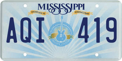 MS license plate AQI419