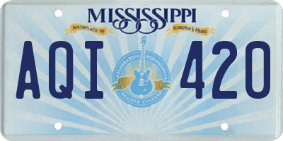 MS license plate AQI420