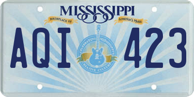 MS license plate AQI423