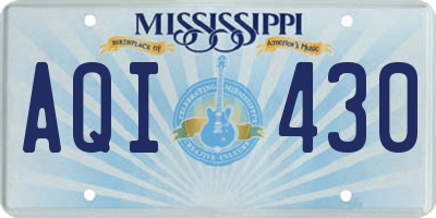 MS license plate AQI430