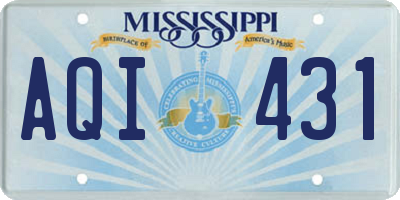 MS license plate AQI431