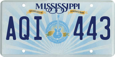 MS license plate AQI443