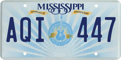 MS license plate AQI447