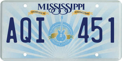 MS license plate AQI451