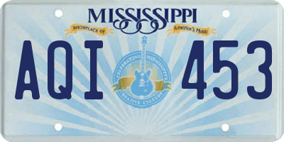 MS license plate AQI453