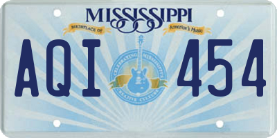 MS license plate AQI454