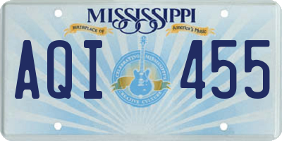 MS license plate AQI455