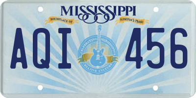 MS license plate AQI456
