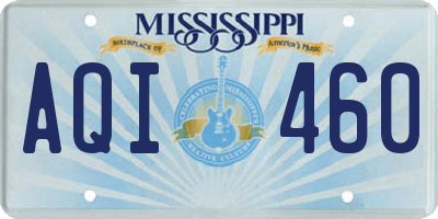 MS license plate AQI460