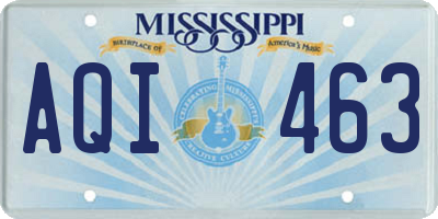 MS license plate AQI463