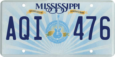 MS license plate AQI476