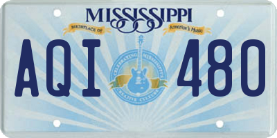 MS license plate AQI480