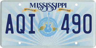 MS license plate AQI490