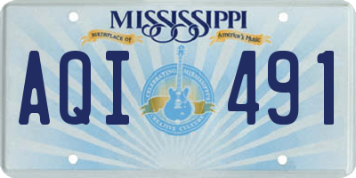 MS license plate AQI491