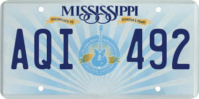 MS license plate AQI492