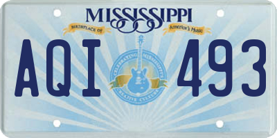 MS license plate AQI493