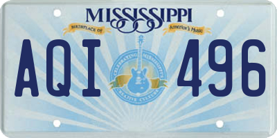 MS license plate AQI496