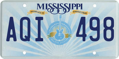 MS license plate AQI498