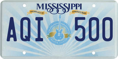 MS license plate AQI500