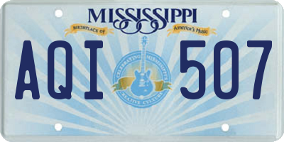MS license plate AQI507