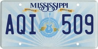 MS license plate AQI509